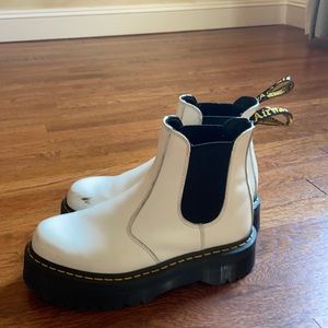 Doc martens white Chelsea platform boots